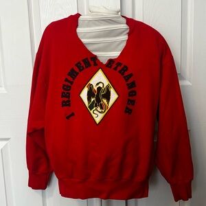 Women's Medium French Foreign Legion Sweatshirt Red 1993 Vintage 1er RE